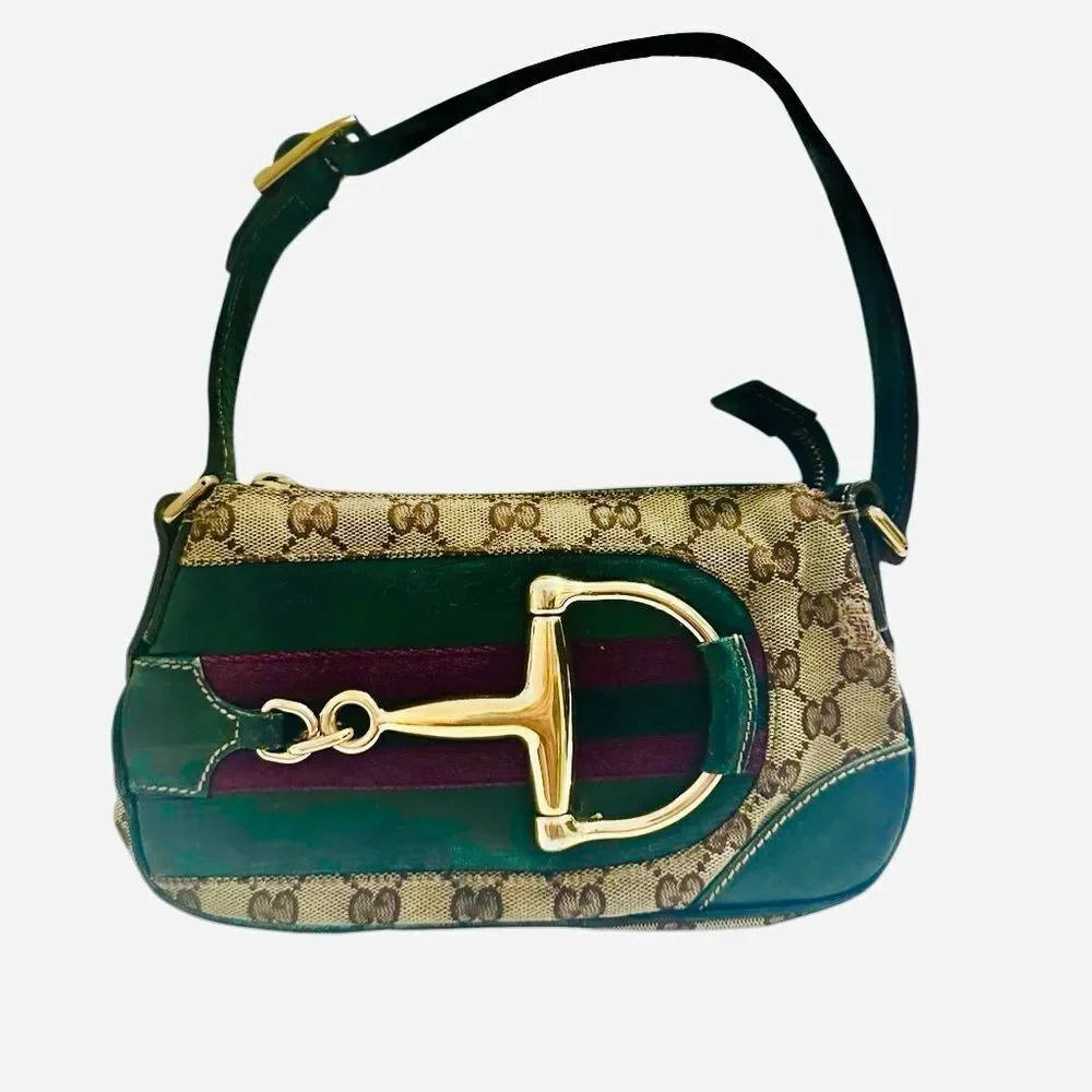 Gucci Green and Gold Women's Hasler Bag - Picture 5 of 16